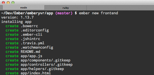 ember new frontend